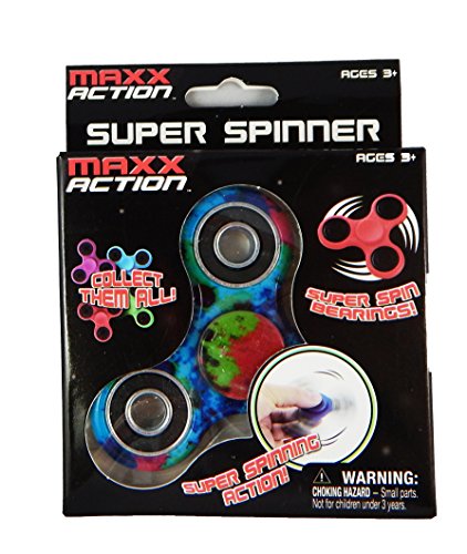 0818929017869 - FIDGET SPINNER -TRI SPINNER MAXX ACTION SMOOTH LONG SPIN - SAFETY TESTED (TIE DYE)