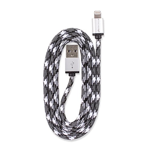 0819124010174 - 360 ELECTRICAL 360400 QUICKCHARGE LIGHTNING TO USB BRAIDED CHARGING CABLE, 3'/0.9M, BLACK