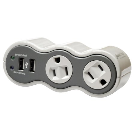 0819124011706 - 360 ELECTRICAL 36053 POWER CURVE MOBILE SURGE PROTECTOR WITH ROTATING OUTLET AND USB PORTS