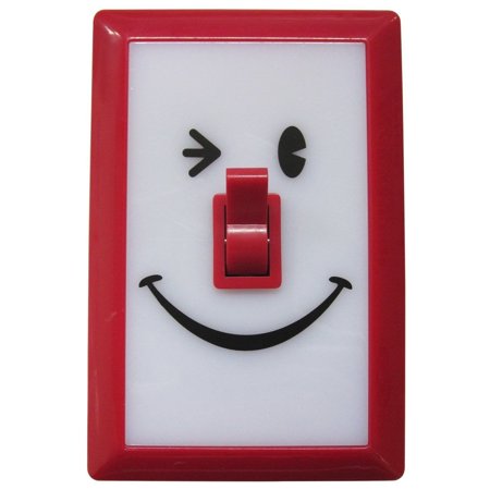 0819264019310 - RED WINKY FACE SMILE SWITCH BATTERY-POWERED LED NIGHT LIGHT FOR ANY ROOM