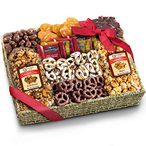 0819354010012 - GOLDEN STATE FRUIT | CHOCOLATE, CARAMEL AND CRUNCH GRAND GIFT BASKET