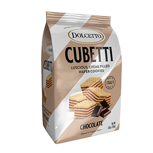 0819529008608 - DOLCETTO CUBETTI CHOCOLATE WAFER COOKIES | LUSCIOUS CRÈME FILLED | MADE IN ITALY | 8.8OZ BAG