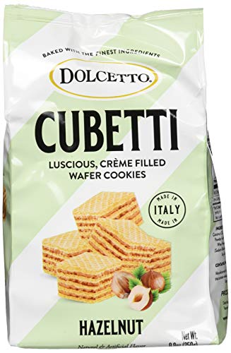 0819529008820 - DOLCETTO HAZELNUT CUBETTI, LUSCIOUS CRÈME FILLED WAFER COOKIES, 8.8OZ BAGS, PACK OF 3, MADE IN ITALY