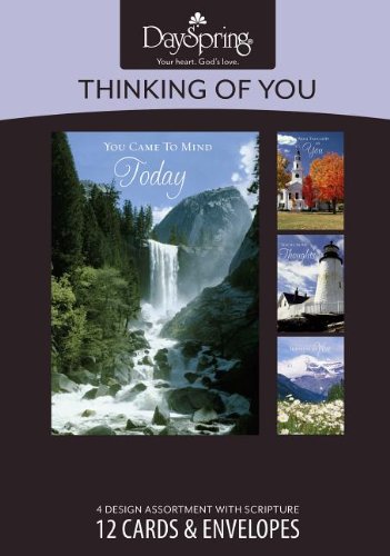 0081983418709 - SCRIPTURE GREETING CARDS-KJV-BOXED-THINKING OF YOU - BLUE SKIES