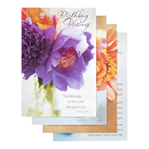 0081983508820 - DAYSPRING BIRTHDAY BOXED GREETING CARDS W EMBOSSED ENVELOPES - FLOWERS OF JOY, 12 COUNT