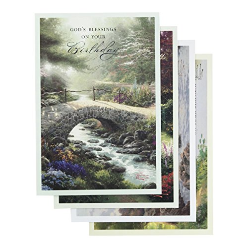 0081983533495 - DAYSPRING BIRTHDAY BOXED CARDS - THOMAS KINKADE - PAINTER OF LIGHT 12 CT. WITH KJV SCRIPTURES