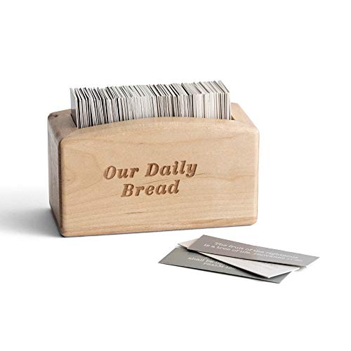0081983731600 - DAYSPRING - OUR DAILY BREAD - WOOD PROMISE BOX WITH 240 SCRIPTURE CARDS (J4531)