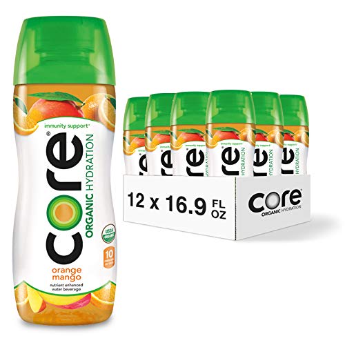 0819858020401 - CORE ORGANIC HYDRATION, ORANGE MANGO, 16.9 FL OZ (PACK OF 12), NUTRIENT ENHANCED FLAVORED WATER WITH IMMUNITY SUPPORT FROM ZINC, USDA CERTIFIED ORGANIC