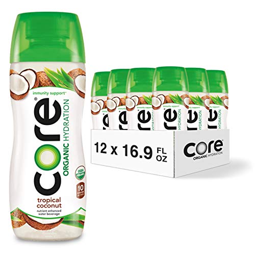 0819858020463 - CORE ORGANIC HYDRATION, TROPICAL COCONUT, 16.9 FL OZ (PACK OF 12), NUTRIENT ENHANCED FLAVORED WATER WITH IMMUNITY SUPPORT FROM ZINC, USDA CERTIFIED ORGANIC