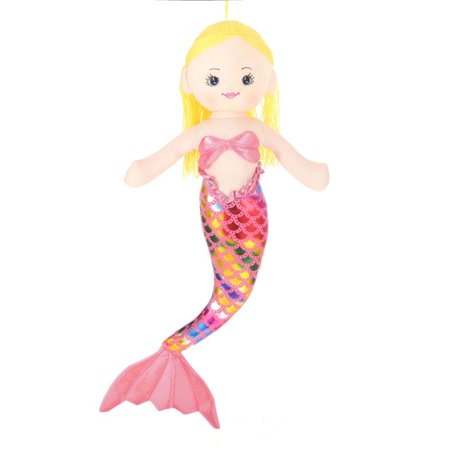 0819889020418 - GIFTABLE WORLD MM15 28 IN. PLUSH BLOND HAIRED MERMAID