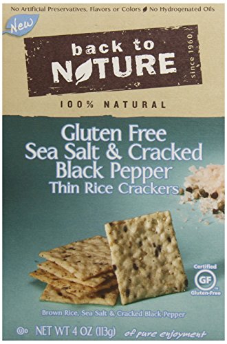 0819898010004 - BACK TO NATURE RICE THINS, SEA SALT AND CRACKED BLACK PEPPER, 4 OUNCE