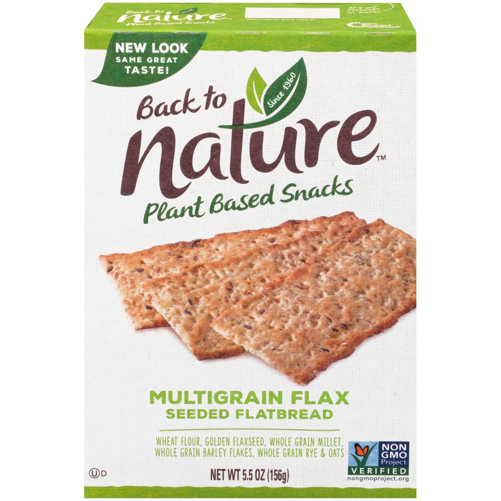 0081989801024 - BACK TO NATURE MULTIGRAIN FLAX SEEDED FLATBREAD CRACKERS