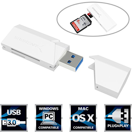 0819921012876 - SABRENT SUPERSPEED 2-SLOT USB 3.0 FLASH MEMORY CARD READER FOR WINDOWS, MAC, LINUX, AND CERTAIN ANDROID SYSTEMS - SUPPORTS SD , SDHC , SDXC , MMC / MICROSD , T-FLASH (CR-UMSW)