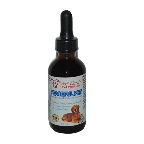 0820103104128 - PEACEFUL PET DOG & CAT ANXIETY REMEDY - BEST SAFE & NATURAL STRESS RELIEF FOR ALL SIZES, ALL BREEDS - HELPS PET REGAIN COMPOSURE - ASSISTS IN ANIMAL TRAINING AND GROOMING - NO PILLS OR CHEWS - EASY TO GIVE DROPS - PLEASANT TASTING LIQUID TREATMENT - 60 D