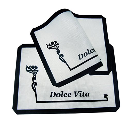 0820103139496 - DOLCE VITA - SET OF 2 NON STICK SILICON BAKING MATS - 16X11.5 INCHES - PROFESSIONAL GRADE - CORNERS CUT FOR EASY LIFTING