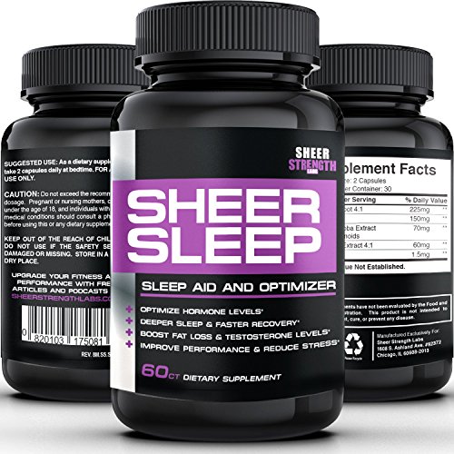 0820103175081 - SHEER SLEEP - #1 NIGHT TIME SLEEP AID & RECOVERY SUPPLEMENT WITH MELATONIN, GABA, VALERIAN ROOT + MORE - 100% PURE, PROVEN, NATURAL SLEEPING PILLS - 60 CAPSULES