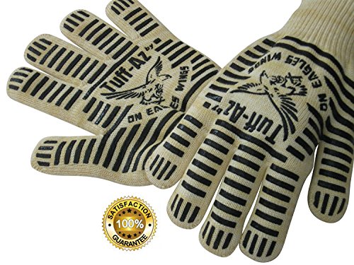 0820103216630 - HEAT RESISTANT COOKING GLOVES-OVEN GRILL MITTS -HEAT PROOF KEVLAR GLOVE WOMEN SILICONE GRIP-1 PAIR AMBIDEXTROUS BURN PROOF