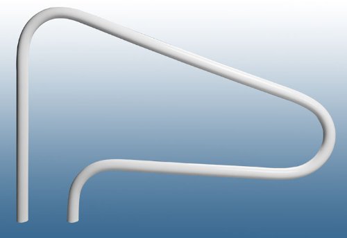 0820103308137 - RUST PROOF RTD-348 WHITE 3-BEND RETURN-TO-DECK FIGURE 4 SWIMMING POOL HANDRAIL - 32 H X 48 W (MATCHING COLOR ESCUTCHEONS AND FREIGHT INCLUDED)