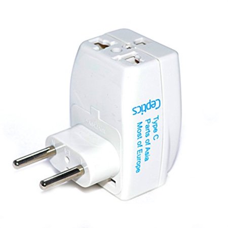 0820103569798 - CEPTICS 3 OUTLET TRAVEL ADAPTER PLUG TYPE C FOR MOST OF EUROPE, TURKEY