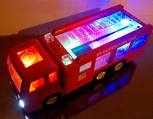 0820103577786 - WOLVOL BUMP & GO ACTION ELECTRIC FIRE TRUCK TOY WITH LIGHTS AND SIRENS
