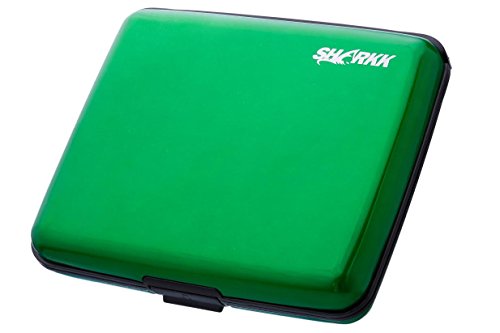 0820103697392 - SHARKK® LARGE ALUMINUM WALLET CREDIT CARD HOLDER WITH RFID PROTECTION - FITS BILLS (GREEN)