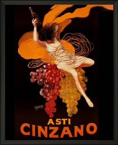 0820103767569 - ASTI CINZANO, С. 1920 BY LEONETTO CAPPIELLO. VINTAGE ADVERTISING POSTER REPRODUCTION FRAMED (17 1/8ʺ X 21 1/8ʺ, CUSTOM MADE REAL WOOD CLASSIC BLACK FRAME #3)