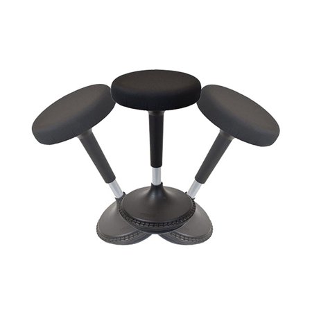 0820103873116 - WOBBLE STOOL BY UNCAGED ERGONOMICS - THE PERFECT ERGONOMIC OFFICE STOOL FOR ACTIVE SITTING, SIT/STAND STANDING DESKS, BAR STOOL BREAKFAST ADJUSTABLE SADDLE TASK CHAIR (BLACK)