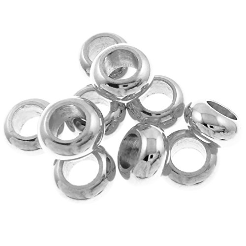 0820103898980 - TIMELINE TREASURES STAINLESS CHARM BRACELET SPACER BEADS FITS PANDORA SURGICAL STEEL