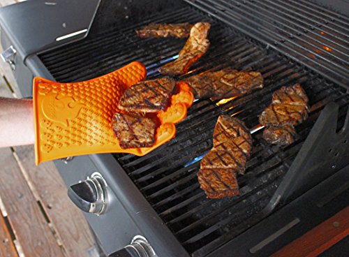 0820103900515 - EKOGRIPS MAX HEAT SILICONE BBQ GRILL OVEN GLOVES - BEST HEAT PROTECTION - DESIGNED IN USA - 3 SIZES