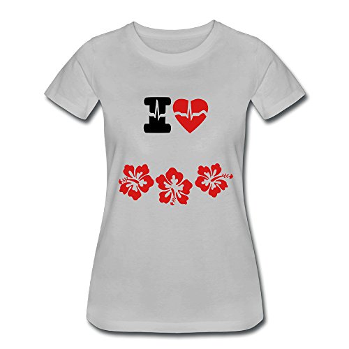 0820322233746 - CUSTOM I LOVE... SAY IT WITH HIBISCUS FLOWERS T-SHIRT FOR WOMEN 100% ORGANIC COTTON SHORT SLEEVE RUILI