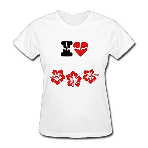 0820322233920 - CUSTOMIZED I LOVE... SAY IT WITH HIBISCUS FLOWERS T-SHIRT FOR WOMENS 100% ORGANIC COTTON SHORT SLEEVE RUILI