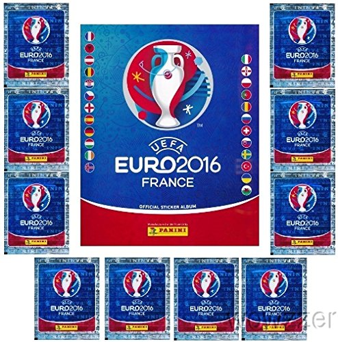 0082045240726 - 2016 PANINI UEFA EURO FRANCE SPECIAL STICKER COLLECTORS PACKAGE WITH 10 FACTORY SEALED PACKS PLUS 96 PAGE EURO STICKER COLLECTORS ALBUM! INCLUDES TOTAL OF 56 BRAND NEW STICKERS! IMPORTED FROM EUROPE !