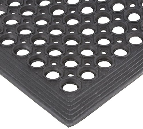 0082045470451 - CROWN SAFEWALK-LIGHT RUBBER ANTI-FATIGUE DRAINAGE MAT, FOR WET OR DRY AREAS, 36 WIDTH X 60 LENGTH X 1/2 THICKNESS, BLACK