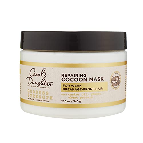 0820645010130 - CAROLS DAUGHTER GODDESS STRENGTH REPAIRING COCOON HYDRATING HAIR MASK, FOR DRY DAMAGED HAIR, CURLY HAIR, RESTORES MOISTURE, MADE WITH CASTOR OIL, 12 OZ