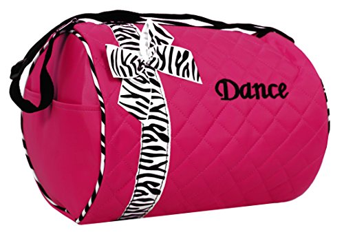 0821360080699 - DANCE BAG - QUILTED ZEBRA DUFFLE IN HOT PINK