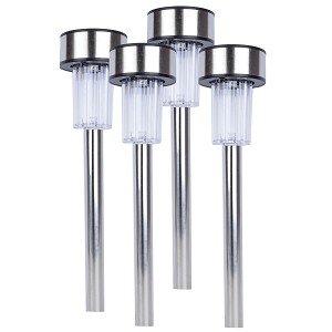 0822248518044 - VIBE E-SSENTIAL 4-PACK SOLAR POWERED 9 LED GARDEN STAKE LAMPS - LIGHTS UP PATHWAY/WALKWAYS