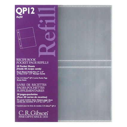 0082272476271 - C.R. QP-12 SMALL RECIPE BOOK POCKET PAGE REFILL