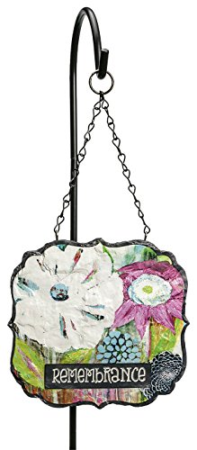 0082272981652 - C.R. GIBSON CHERISHED HAVEN HANGING GARDEN REMEMBRANCE PLAQUE AND STAKE SET, MULTICOLOR