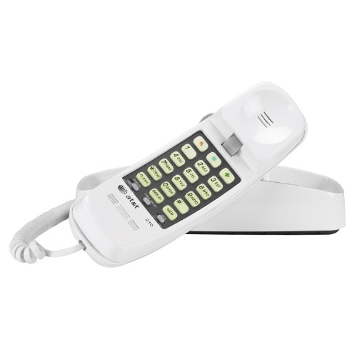 0823019488726 - AT&T 210M TRIMLINE CORDED PHONE, 1 HANDSET, WHITE