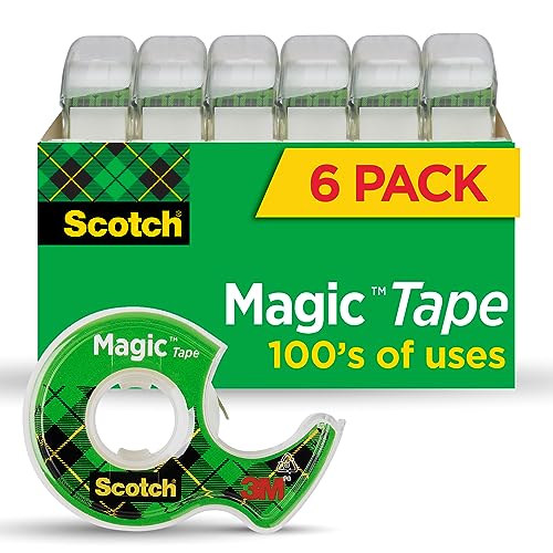 0823019682926 - SCOTCH MAGIC TAPE AND REFILLABLE DISPENSER, 3/4 X 650 INCHES, 6-PACK