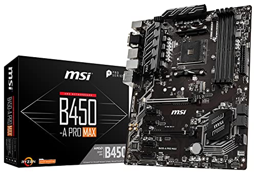 0824142189726 - MSI B450M-A PRO MAX PROSERIES MOTHERBOARD (ATX, 2ND AND 3RD GEN, AM4, M.2, USB 3, DDR4, DVI HDMI, CROSSFIRE)