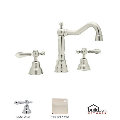 0824438201644 - ROHL AC107L-PN-2 7-1/8-INCH REACH FIXED SPOUT CISAL WIDESPREAD TRADITIONAL COUNTRY SPOUT LAVATORY FAUCET IN POLISHED NICKEL