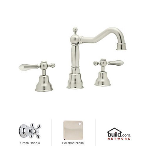 0824438201798 - ROHL AC107X-PN-2 7-1/8-INCH REACH FIXED SPOUT CISAL WIDESPREAD TRADITIONAL COUNTRY SPOUT LAVATORY FAUCET IN POLISHED NICKEL