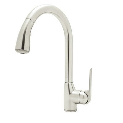 0824438239555 - ROHL R7506PN-2 DE LUX SINGLE HANDLE KITCHEN FAUCET WITH SIDE LEVER PULL DOWN, POLISHED NICKEL