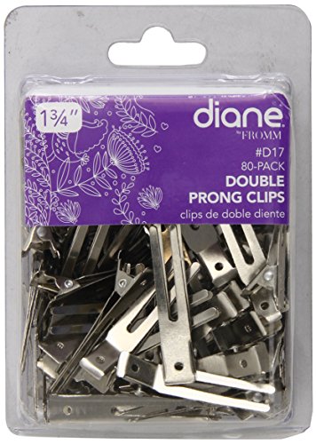 0824703000170 - DIANE DOUBLE PRONG CLIP 1.75 INCHES, 80 CLIPS