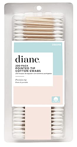 0824703030696 - DIANE 100% COTTON POINTED TIPS SWABS, PACK OF 200, DEE056