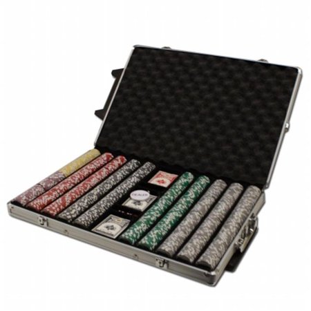 0825434498861 - BRYBELLY 1000-COUNT LAS VEGAS POKER CHIP SET IN ROLLING ALUMINUM CASE, 14GM