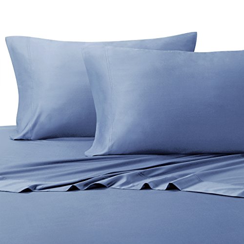 0825624712067 - 100% BAMBOO SET OF 2 STANDARD SIZE SOLID PERIWINKLE PILLOWCASES, SUPER SOFT & COOL BAMBOO VISCOSE PILLOWCASE SET