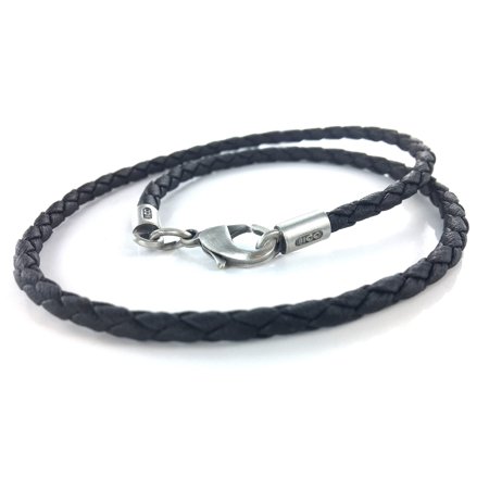0825873052976 - BICO 3MM (0.12 INCH) BLACK BRAIDED NECKLACE 20 INCH LONG (CL13 BLACK 20IN) TRIBAL SKATE JEWELRY