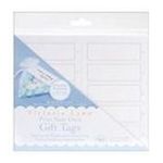 0082676041310 - DARICE 202458 PRINT YOUR OWN GIFT TAGS 1 IN. X 3.125 IN. 80-PKG-WHITE RECTANGLE WITH PEARL ACCENT - PACK OF 6